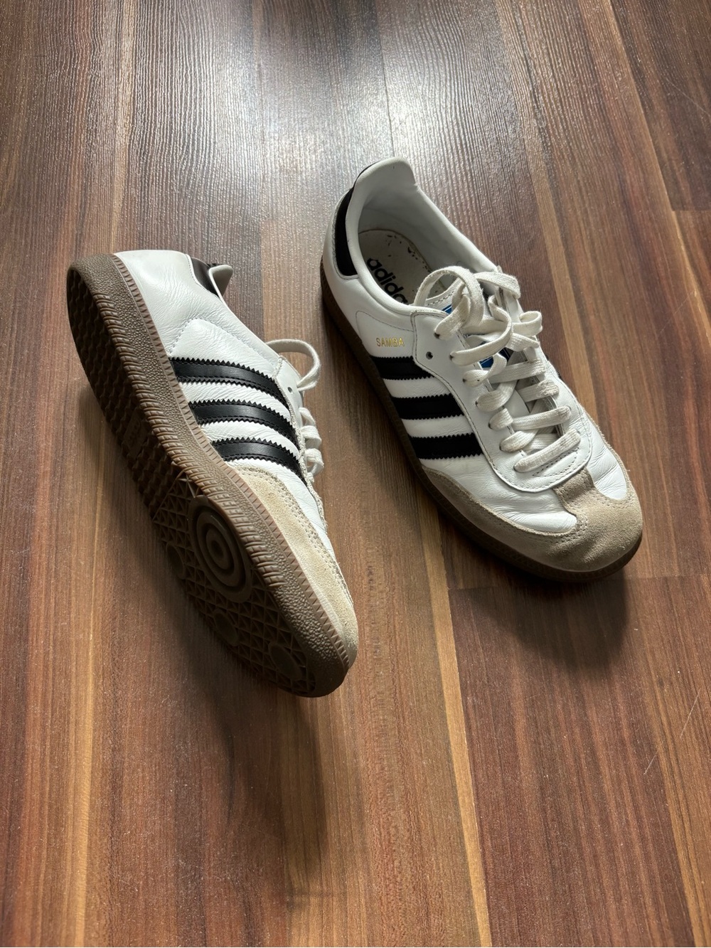 adidas Samba Espadrilles in White and Black with Gum Sole